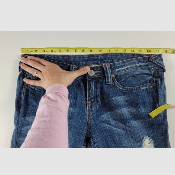 True Religion Joey Twisted Seam Flare Blue Jeans 04-503 Made in USA Size 30 - Picture 6 of 7